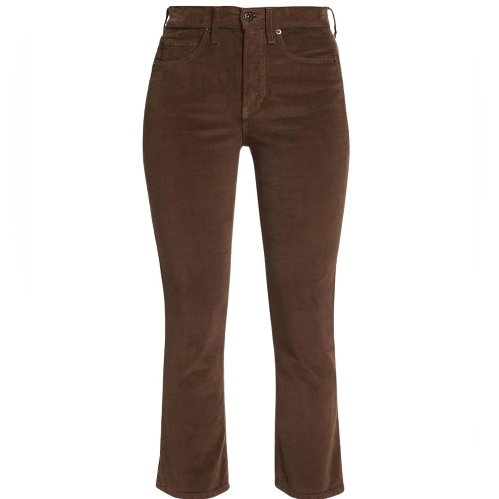 Veronica Beard Carly Kick Flare Crop Corduroys Size 31 Size 12 Chicory Brown NWT